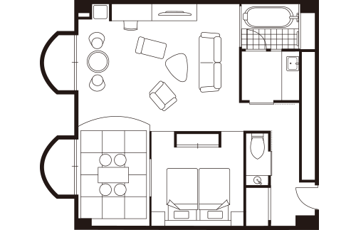 デラックススイート和洋室間取り